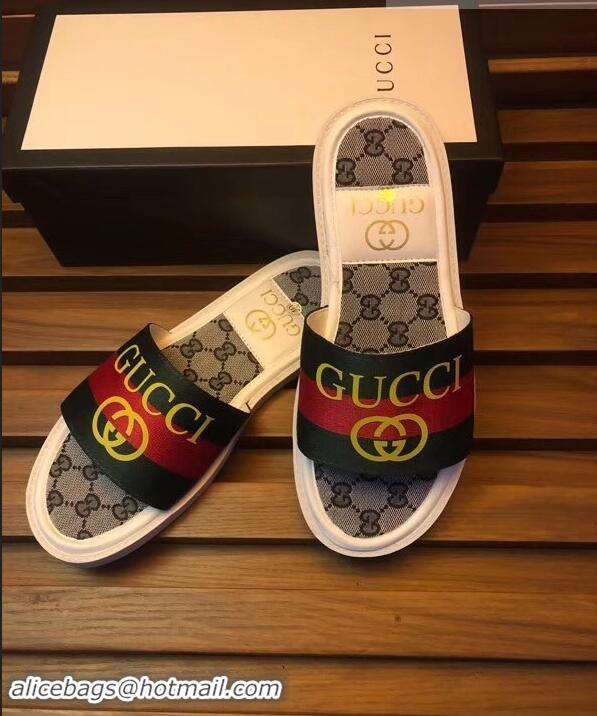 Imitation Charming Gucci GG Web Men's Slides G89303