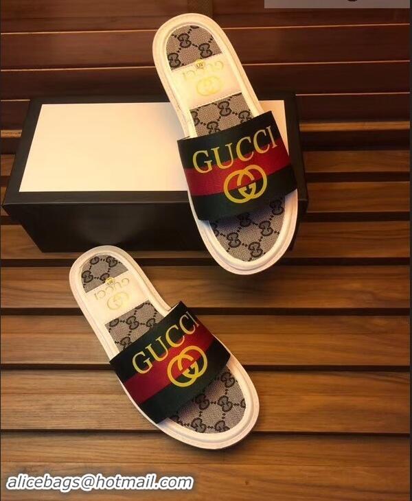 Imitation Charming Gucci GG Web Men's Slides G89303