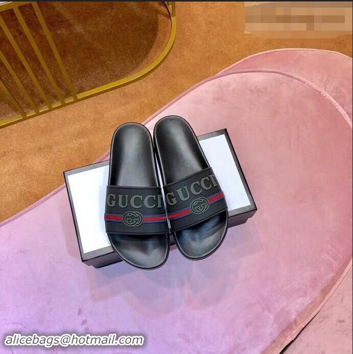 Low Price Gucci Logo and Web GG Slides 932509 Gray 2019