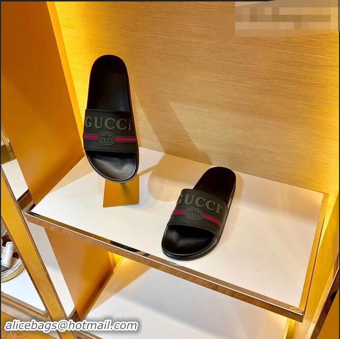 Low Price Gucci Logo and Web GG Slides 932509 Gray 2019