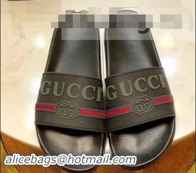 Low Price Gucci Logo and Web GG Slides 932509 Gray 2019