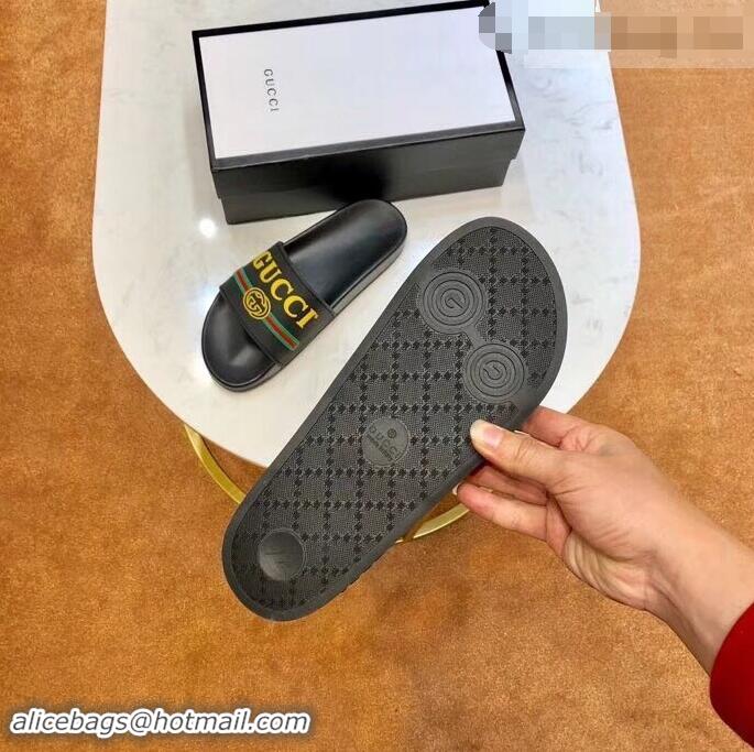 Shop Duplicate Gucci Logo and Web GG Slides 932510 Yellow 2019