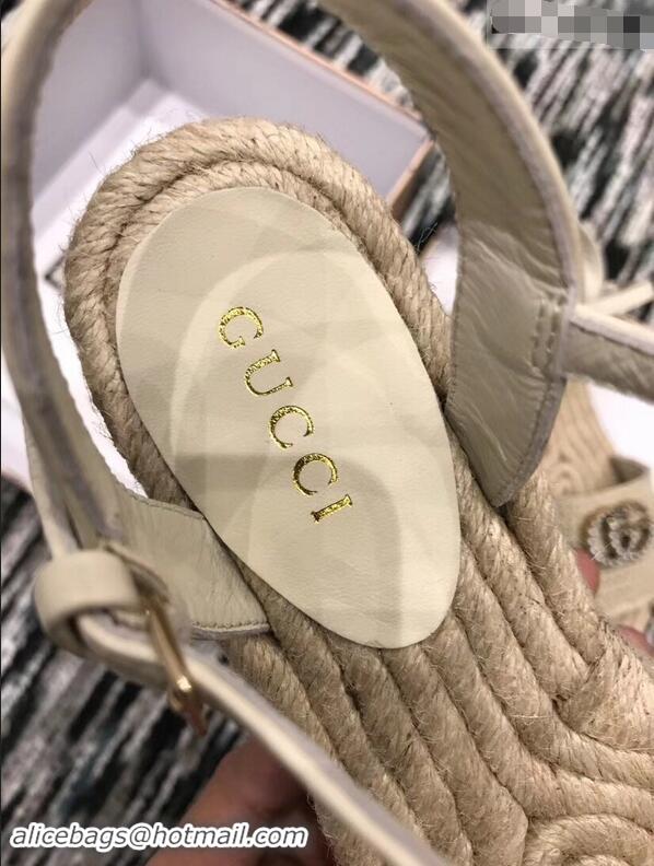 Low Price Gucci Crochet Espadrilles Sandals 932504 Nude With Pearls Double G 2019