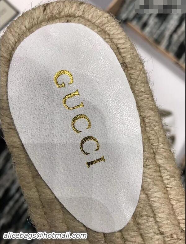 Low Cost Gucci Leather Espadrilles Slides Sandals White With Double G 573028 2019