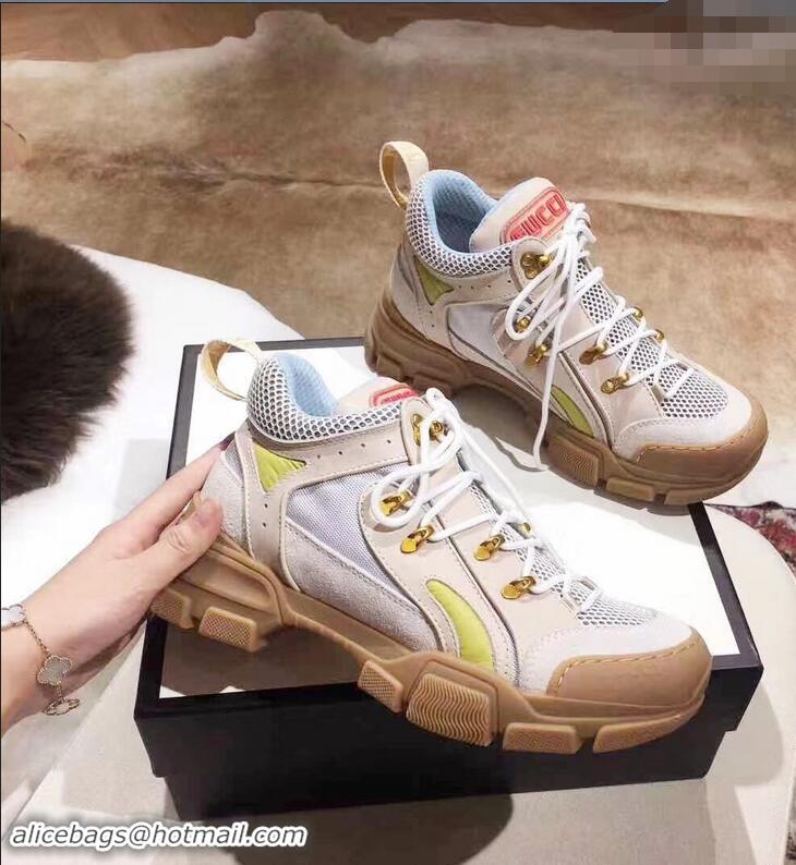 Buy Fashionable Gucci Flashtrek Lovers Sneakers 932607 Creamy 2019