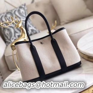 Hot Sell Hermes Garden Party 36CM Bag Canvas Leather H11M Black&White