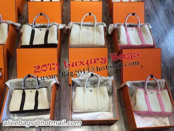 Hot Sell Hermes Garden Party 36CM Bag Canvas Leather H11M Black&White