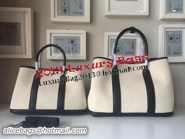 Hot Sell Hermes Garden Party 36CM Bag Canvas Leather H11M Black&White