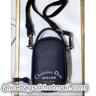 Well Crafted Dior Christan Dior Atelier Print Mini Shoulder Bag In Grained Calfskin 500411 Navy Blue