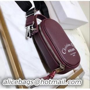 Shop Cheap Dior Christan Dior Atelier Print Mini Shoulder Bag In Grained Calfskin 500411 Burgundy