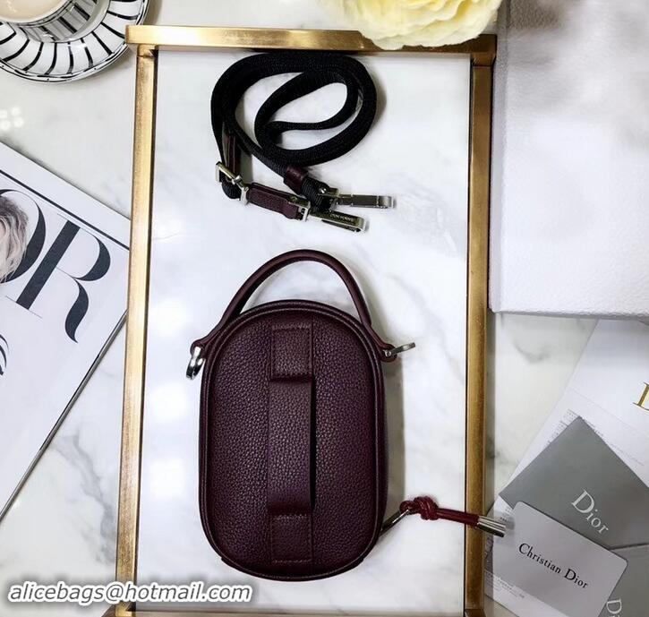 Shop Cheap Dior Christan Dior Atelier Print Mini Shoulder Bag In Grained Calfskin 500411 Burgundy