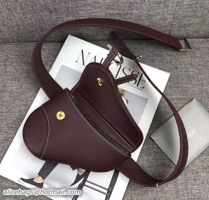 Purchase Dior Vintage Saddle Belt Bag 500412 Burgundy