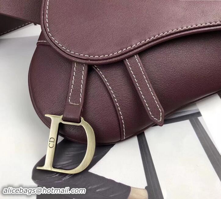 Purchase Dior Vintage Saddle Belt Bag 500412 Burgundy