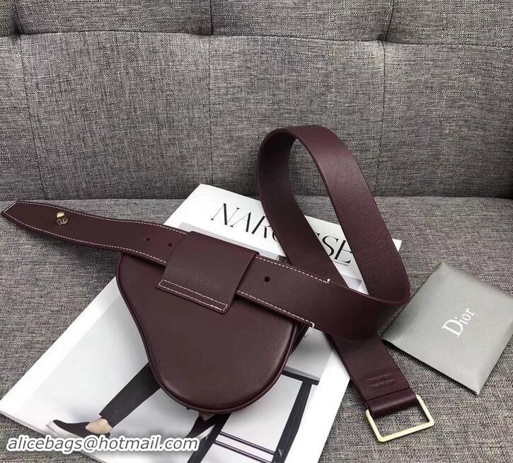 Purchase Dior Vintage Saddle Belt Bag 500412 Burgundy