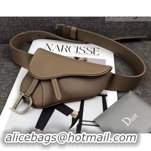 Top Grade Dior Vintage Saddle Belt Bag 500412 Dark Khaki