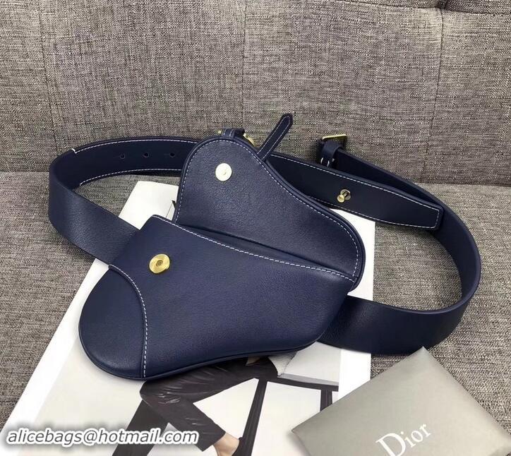 Unique Style Dior Vintage Saddle Belt Bag 500412 Dark Blue