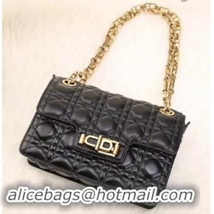 Wholesale Dior Dioraddict Crossbody Chain Bag in Cannage Lambskin 500414 Black