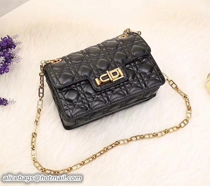 Wholesale Dior Dioraddict Crossbody Chain Bag in Cannage Lambskin 500414 Black