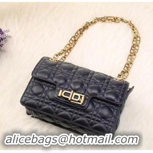 Best Product Dior Dioraddict Crossbody Chain Bag in Cannage Lambskin 500414 Dark Blue