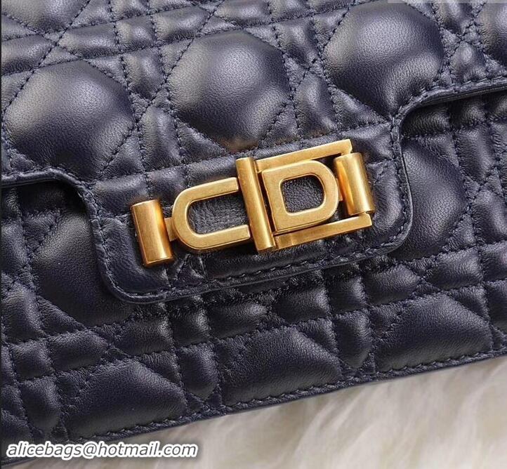 Best Product Dior Dioraddict Crossbody Chain Bag in Cannage Lambskin 500414 Dark Blue