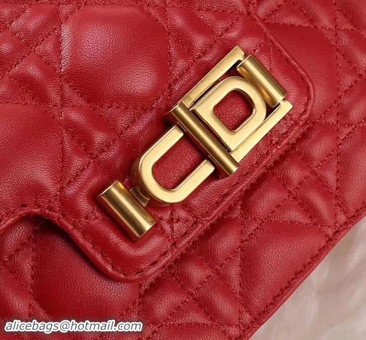 Charming Dior Dioraddict Crossbody Chain Bag in Cannage Lambskin 500414 Red