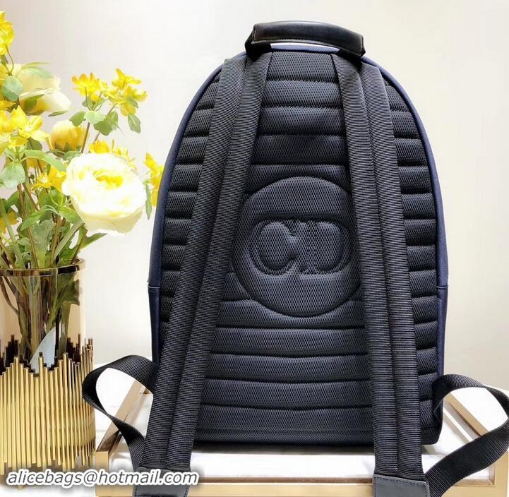 Good Quality Dior Rider Rucksack Backpack Bag In Nylon With Multiple Patches 500421 Navy Blue