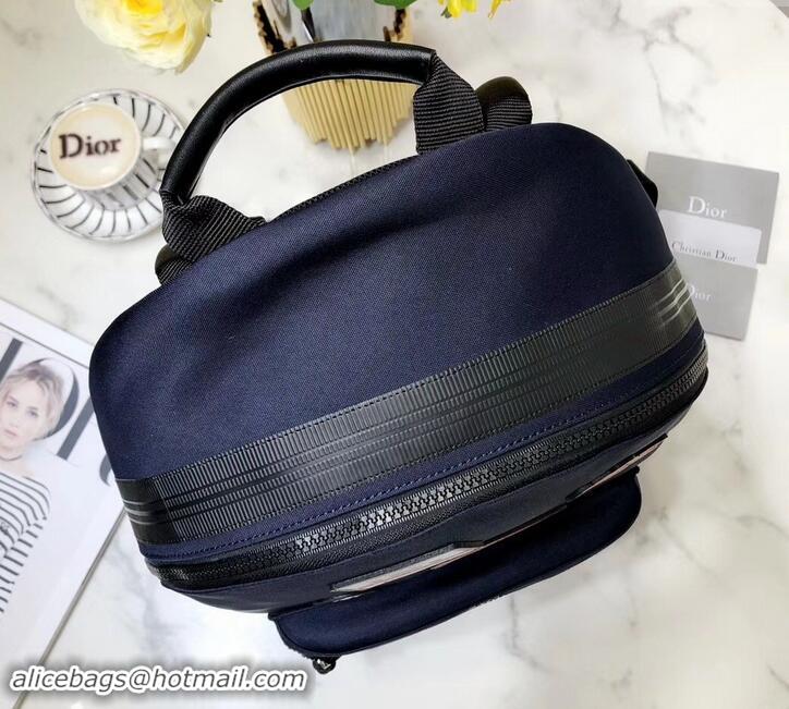 Good Quality Dior Rider Rucksack Backpack Bag In Nylon With Multiple Patches 500421 Navy Blue