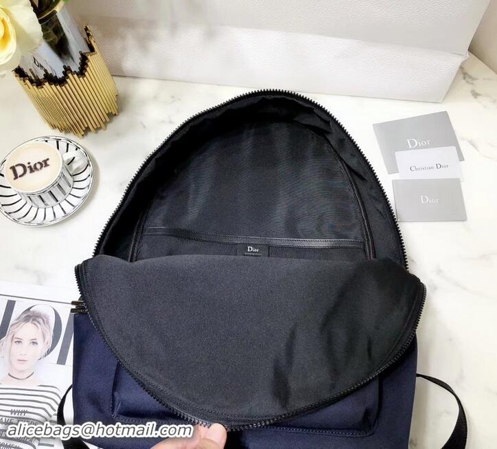 Good Quality Dior Rider Rucksack Backpack Bag In Nylon With Multiple Patches 500421 Navy Blue