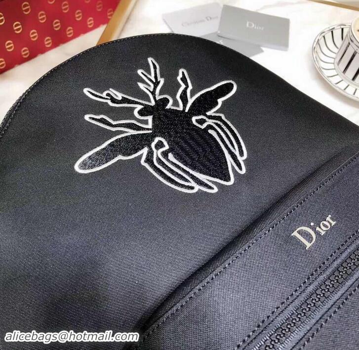 Best Price Dior Rider Rucksack Backpack Bag In Black Nylon With Bee Patches 500421