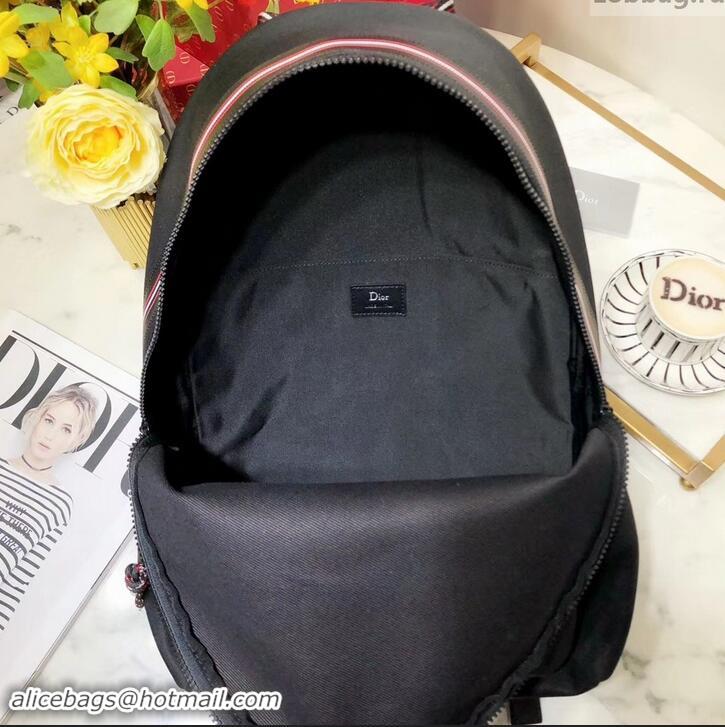 Good Product Dior Homme Slogan Backpack Bag In Black Nylon 500427