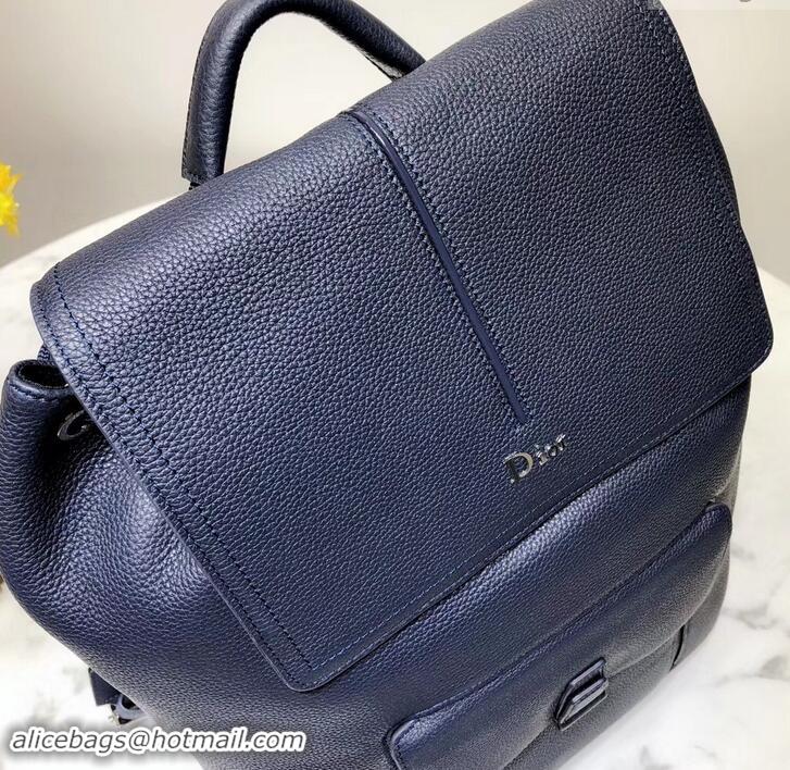 Newest Dior Motion Rucksack Backpack Bag In Grained Calfskin 500430 Navy Blue