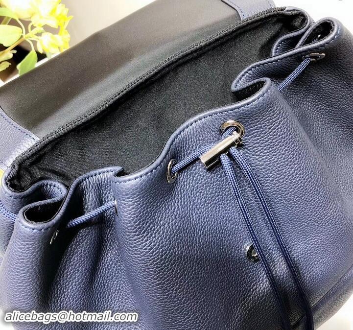 Newest Dior Motion Rucksack Backpack Bag In Grained Calfskin 500430 Navy Blue