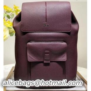 Low Cost Dior Motion Rucksack Backpack Bag In Grained Calfskin 500430 Burgundy