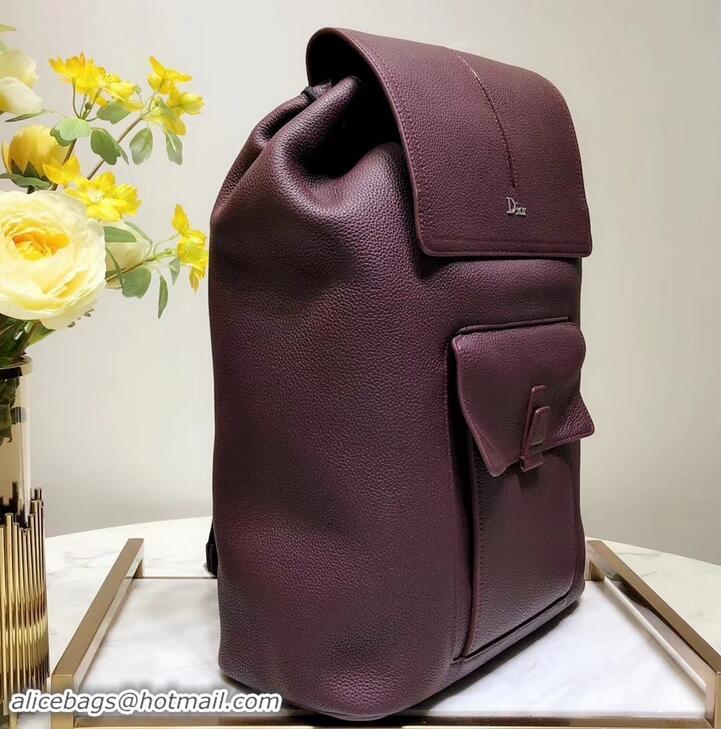 Low Cost Dior Motion Rucksack Backpack Bag In Grained Calfskin 500430 Burgundy