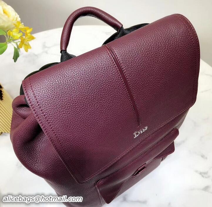 Low Cost Dior Motion Rucksack Backpack Bag In Grained Calfskin 500430 Burgundy