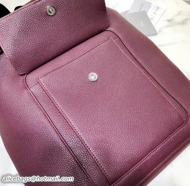 Low Cost Dior Motion Rucksack Backpack Bag In Grained Calfskin 500430 Burgundy