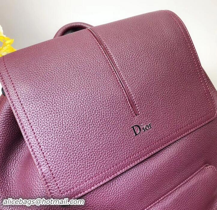 Low Cost Dior Motion Rucksack Backpack Bag In Grained Calfskin 500430 Burgundy