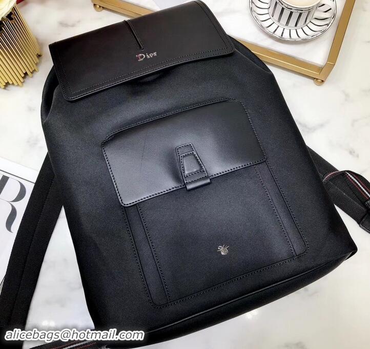 New Stylish Dior Motion Rucksack Backpack Bag In Nylon and Calfskin 500433 Black