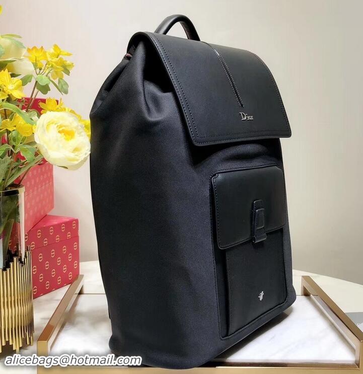 New Stylish Dior Motion Rucksack Backpack Bag In Nylon and Calfskin 500433 Black