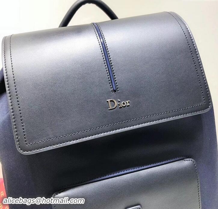 Popular Style Dior Motion Rucksack Backpack Bag In Nylon and Calfskin 500433 Navy Blue