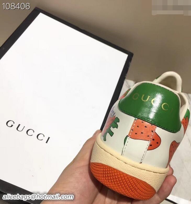 Cute Gucci Web Screener Strawberry Sneakers 570442 2019