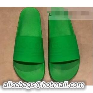 Perfect Discount Gucci Logo Rubber Slide Sandals 941203 Green 2019