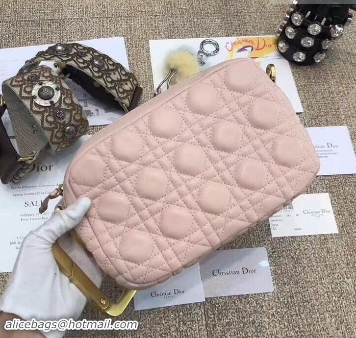 Charming Dior Diorquake Clutch in Cannage Lambskin 500513 Pink 2019