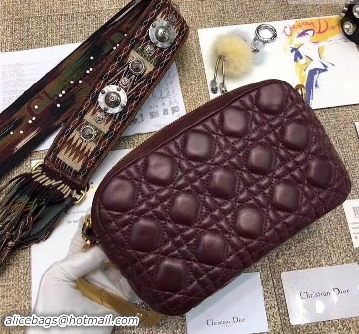 Affordable Price Dior Diorquake Clutch in Cannage Lambskin 500513 Burgundy 