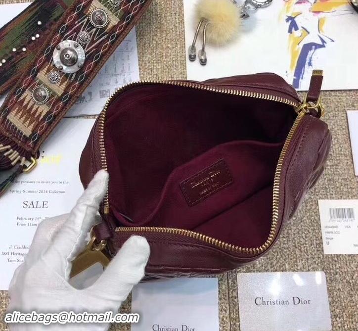 Affordable Price Dior Diorquake Clutch in Cannage Lambskin 500513 Burgundy 