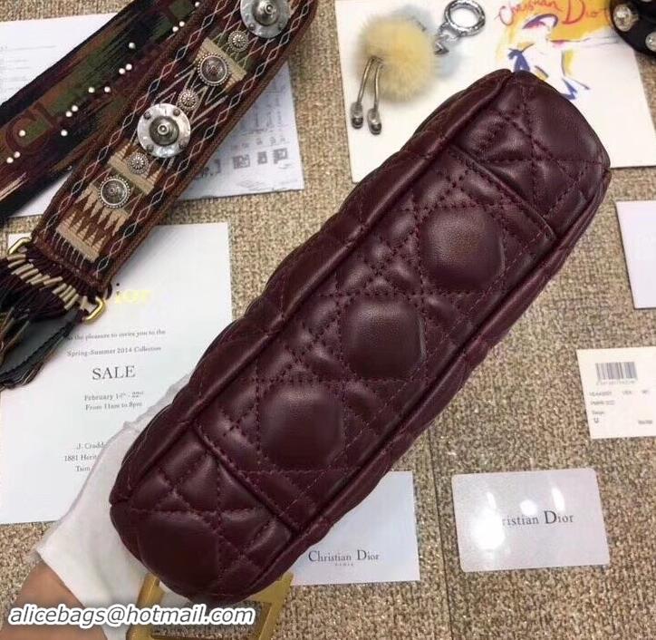 Affordable Price Dior Diorquake Clutch in Cannage Lambskin 500513 Burgundy 