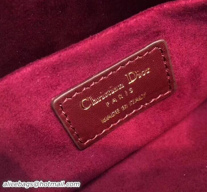 Affordable Price Dior Diorquake Clutch in Cannage Lambskin 500513 Burgundy 