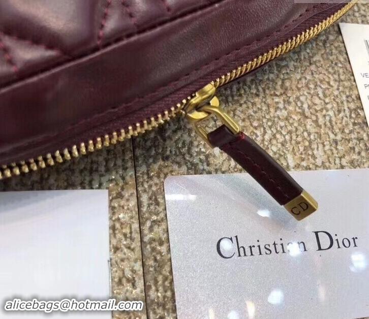 Affordable Price Dior Diorquake Clutch in Cannage Lambskin 500513 Burgundy 