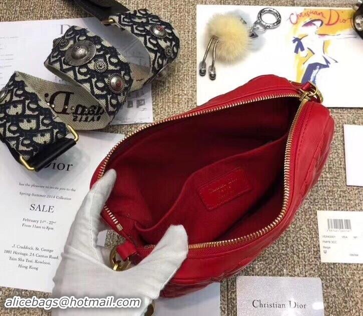 Best Price Dior Diorquake Clutch in Cannage Lambskin 500513 Red 2019