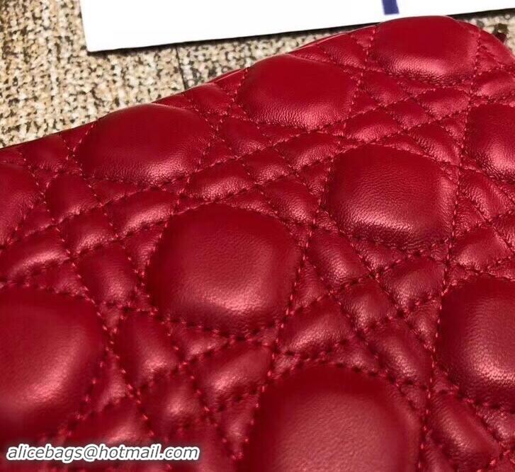 Best Price Dior Diorquake Clutch in Cannage Lambskin 500513 Red 2019